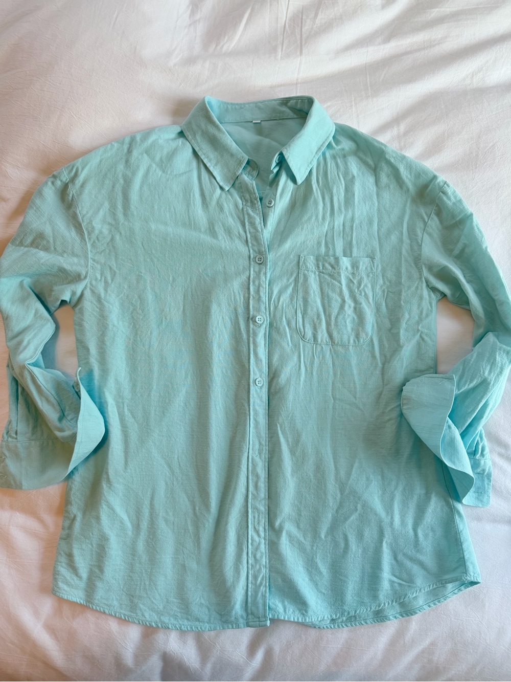 Light Aqua Women’s Button-Up Shirt